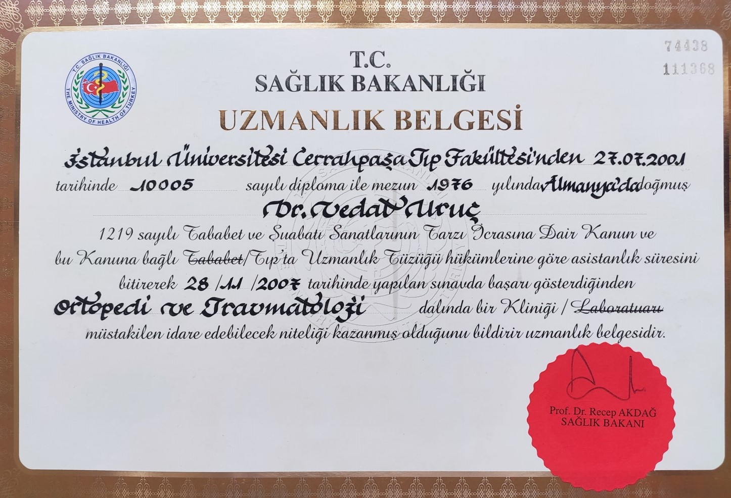 Prof. Dr. Vedat URUC-Uzmanlik